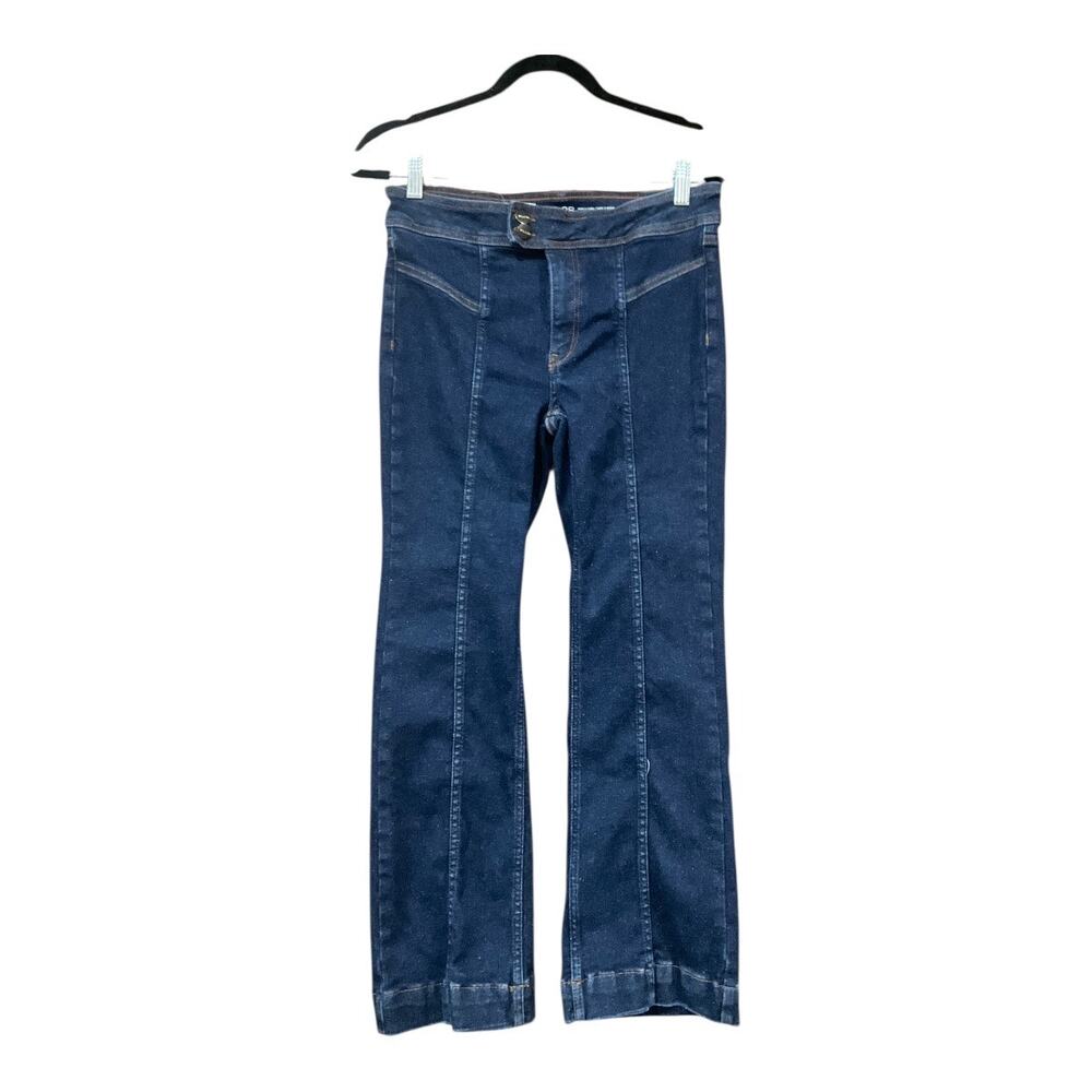 Pilcro Women's Straight Leg Jeans in Dark Indigo Blue